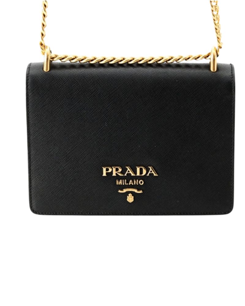 Alquiler Prada Saffiano Negro Negro - Bolso de lujo